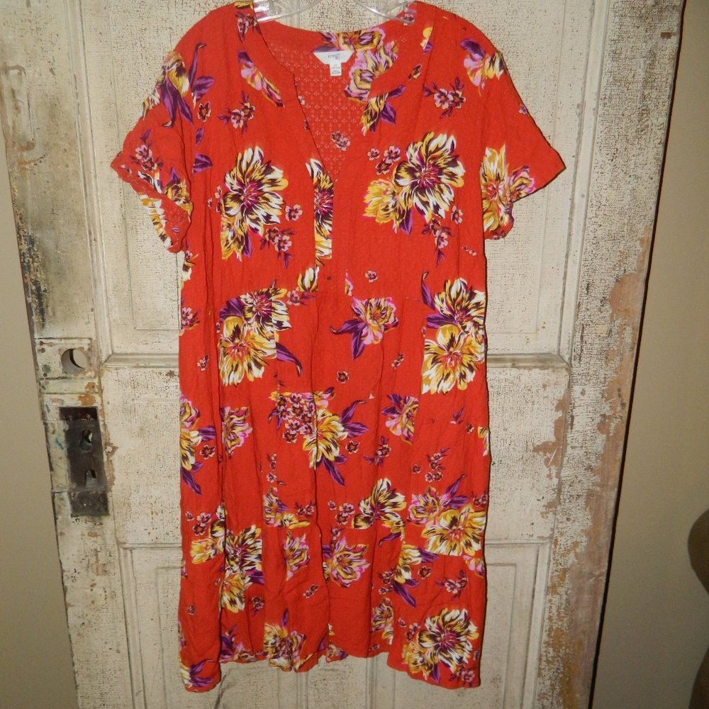Terra & Sky Floral Dress Size 2X (BB-34)